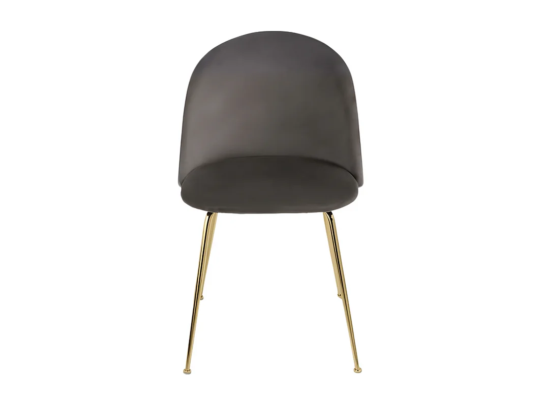 Set di 4 sedie da pranzo grigie "Dama" in velluto con struttura in metallo verniciato cm 52x50 81h