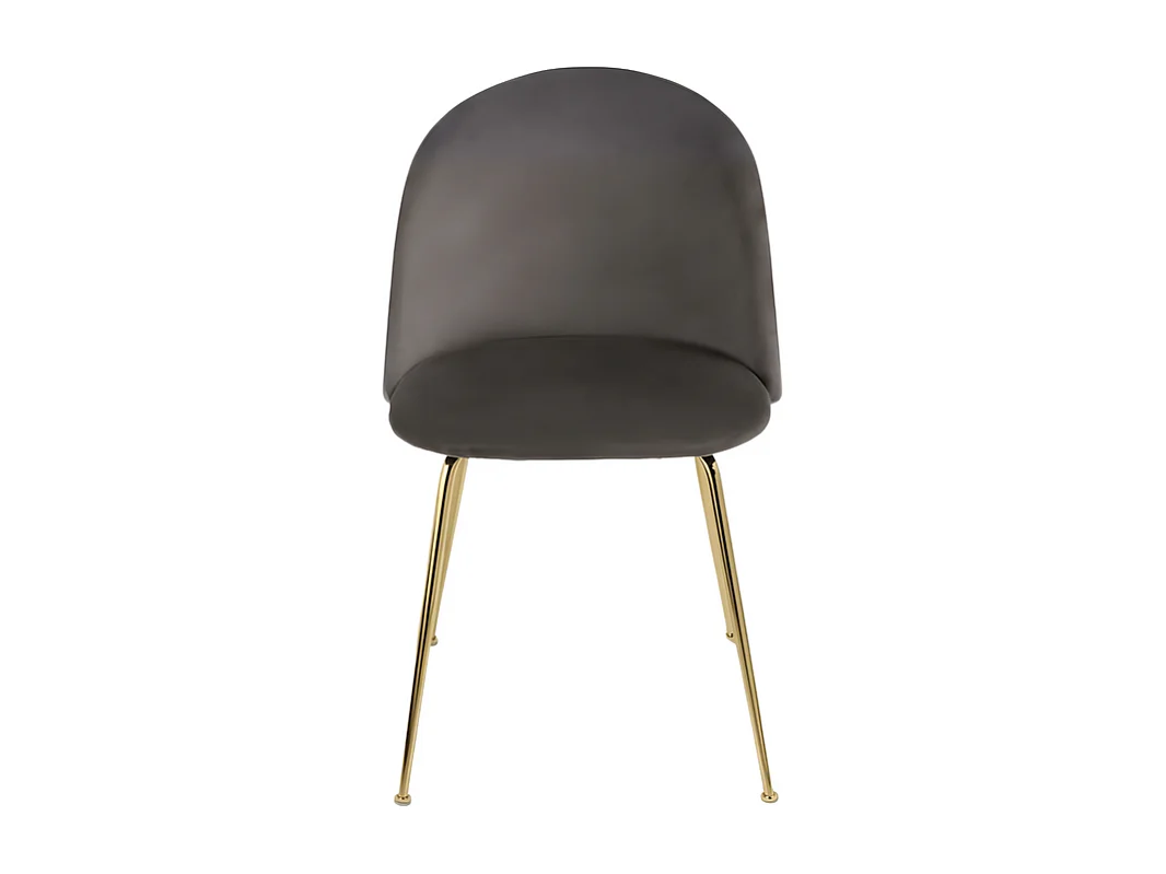 Set di 4 sedie da pranzo grigie "Dama" in velluto con struttura in metallo verniciato cm 52x50 81h