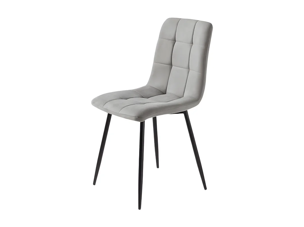 Conjunto de 4 cadeiras de jantar modernas cinza claro em tecido "Milly" com assento almofadado cm 45x53 88h