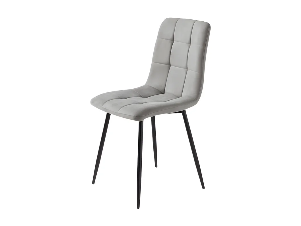 Conjunto de 4 cadeiras de jantar modernas cinza claro em tecido "Milly" com assento almofadado cm 45x53 88h
