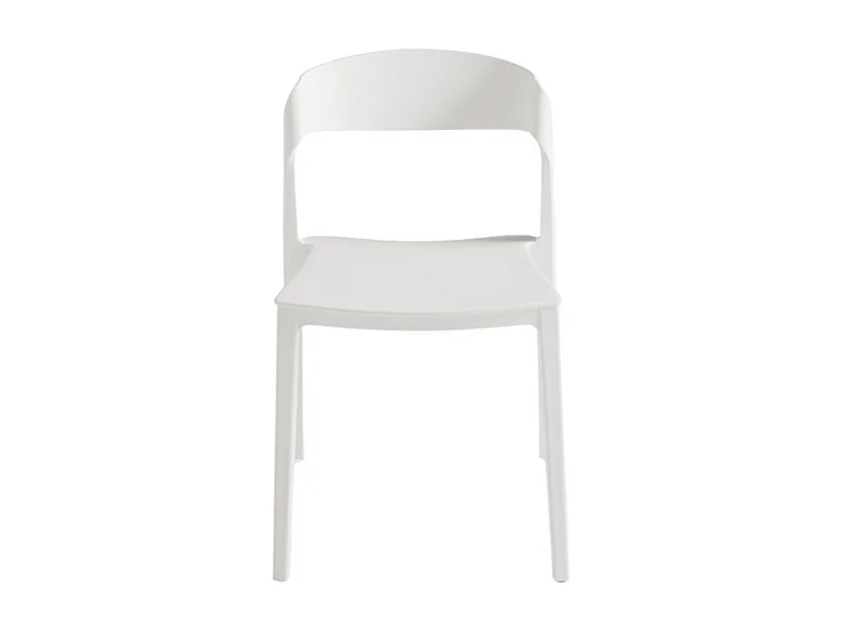 Conjunto de 2 chaise longues modernas empilháveis ​​brancas "Quorathis" em polipropileno para sala de jantar cm 49x52 77h