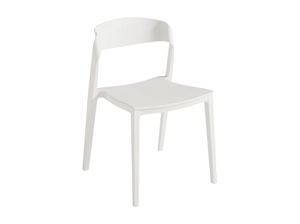 Conjunto de 2 chaise longues modernas empilháveis ​​brancas "Quorathis" em polipropileno para sala de jantar cm 49x52 77h