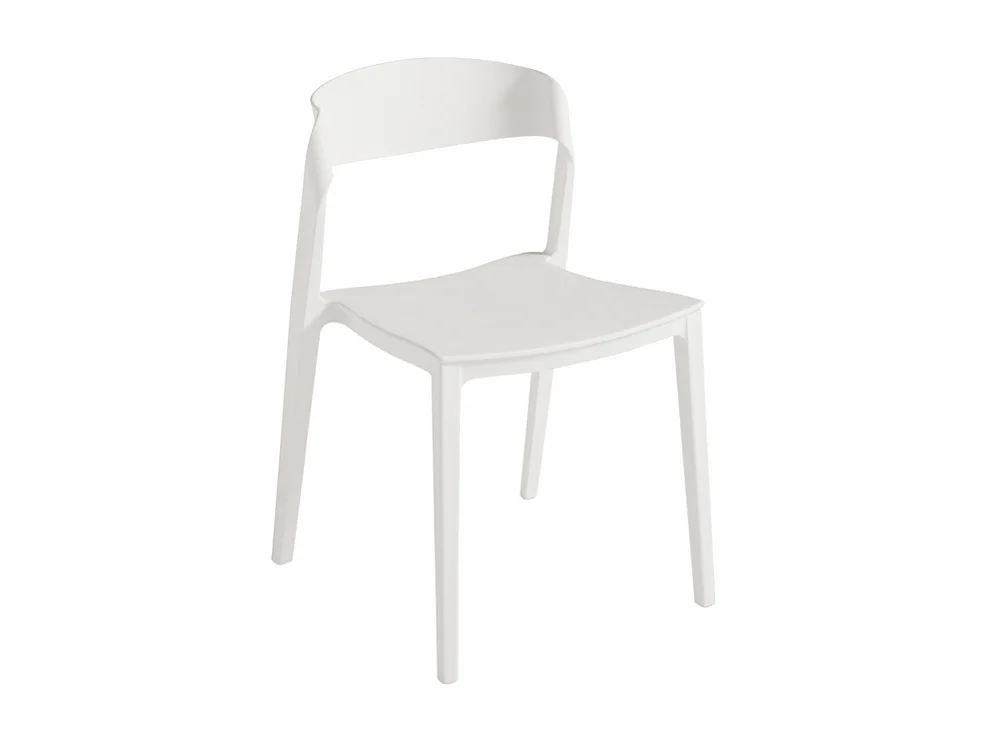 Conjunto de 2 chaise longues modernas empilháveis ​​brancas "Quorathis" em polipropileno para sala de jantar cm 49x52 77h