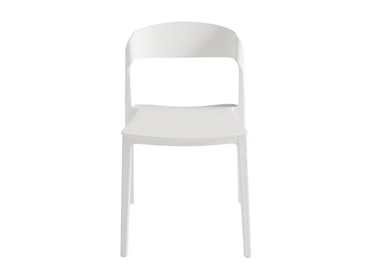 Conjunto de 2 chaise longues modernas empilháveis ​​brancas "Quorathis" em polipropileno para sala de jantar cm 49x52 77h