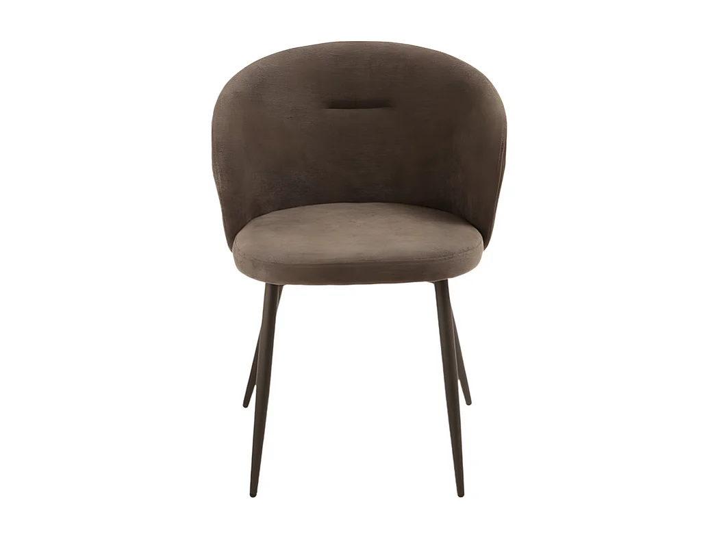 Juego de 2 sillas de comedor "Claris" en tejido marrón acolchado cm 56x55 78h