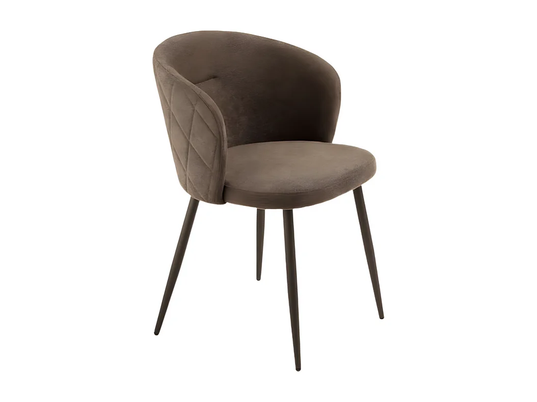 Juego de 2 sillas de comedor "Claris" en tejido marrón acolchado cm 56x55 78h