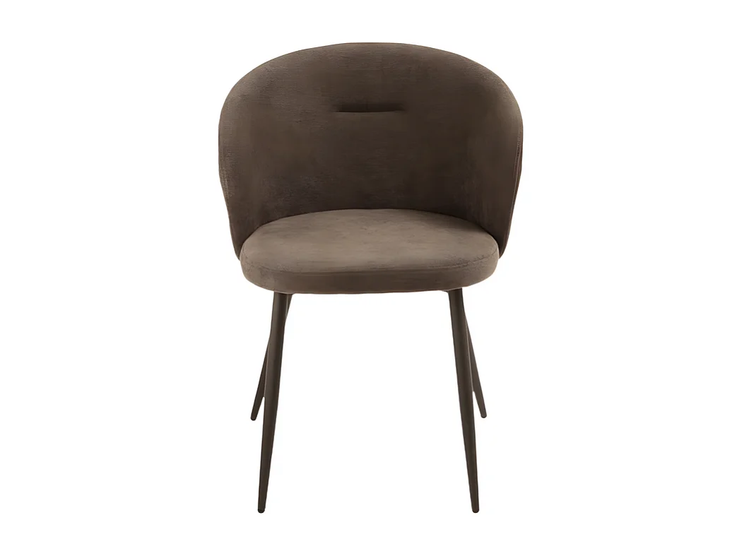 Conjunto de 2 cadeiras de jantar "Claris" em tecido castanho almofadado cm 56x55 78h