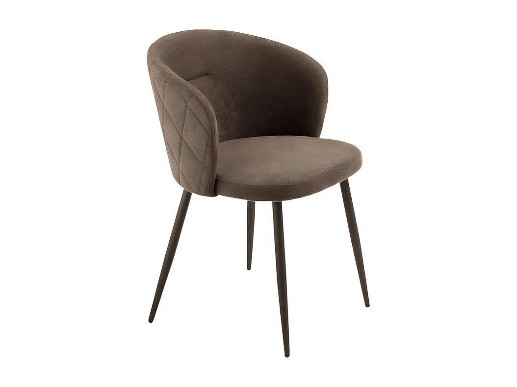 Conjunto de 2 cadeiras de jantar "Claris" em tecido castanho almofadado cm 56x55 78h