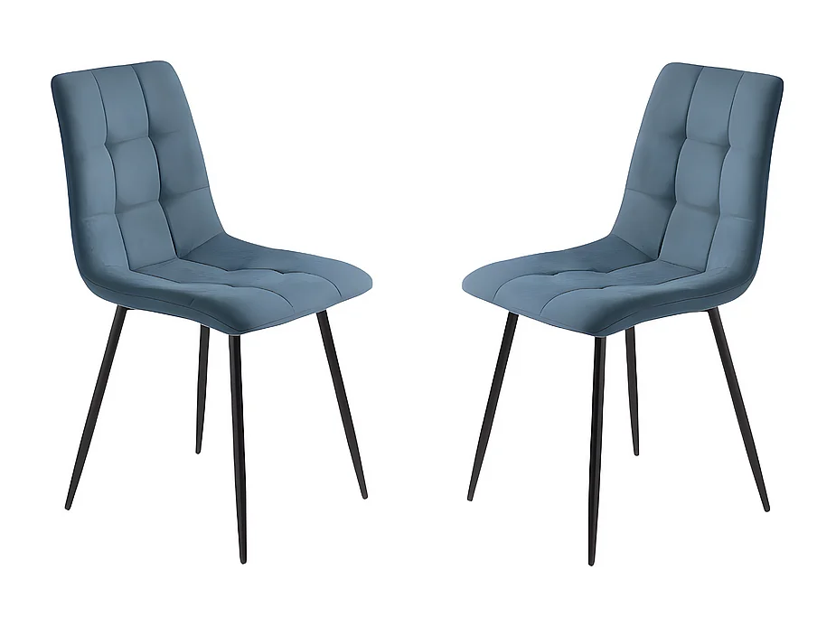 Conjunto de 4 cadeiras de jantar modernas azuis em tecido "Milly" com assento almofadado cm 45x53 88h