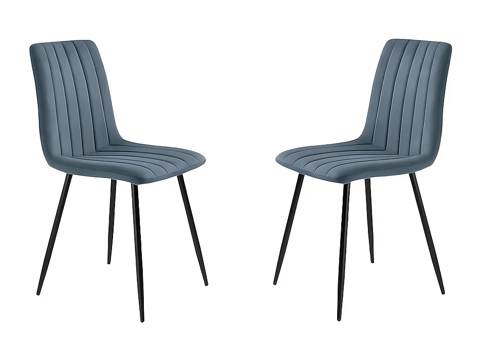 Conjunto de 4 cadeiras de jantar modernas em tecido azul "Palmer" almofadado cm 45x54 88h