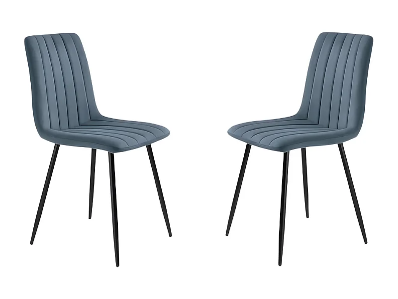 Set di 4 sedie moderne da pranzo in tessuto blu "Palmer" imbottite cm 45x54 88h