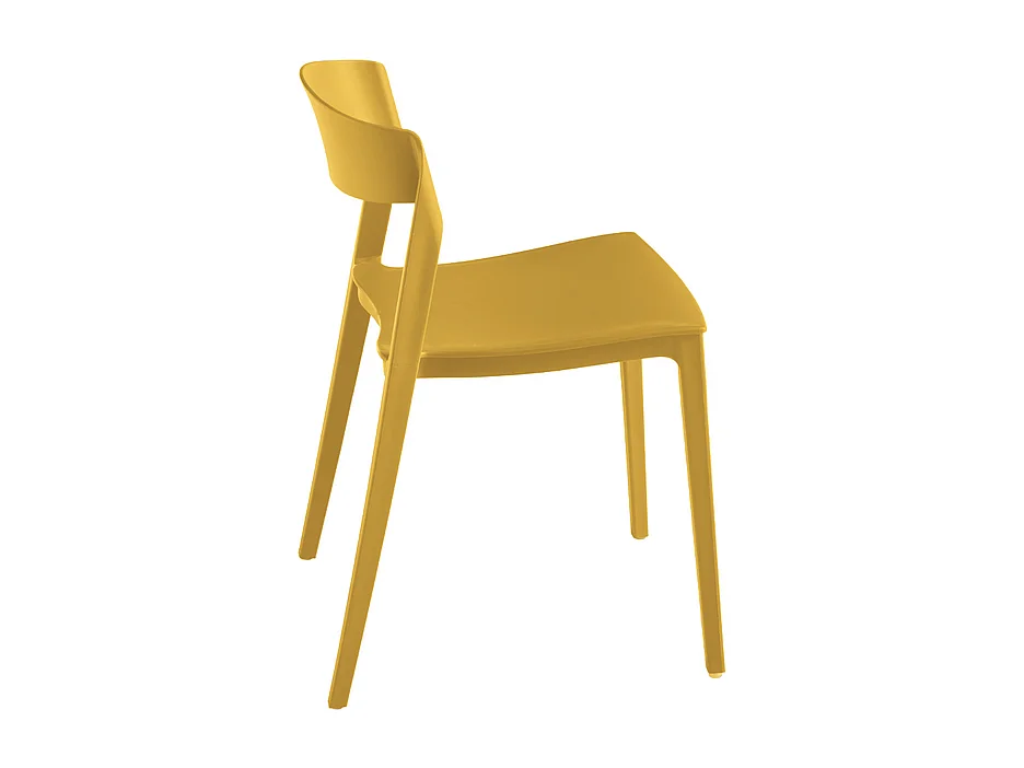 Set di 2 sedie gialle impilabili moderne "Quorathis" in polipropilene da pranzo cm 49x52 77h