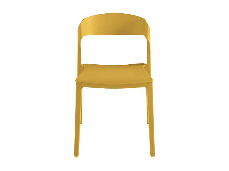 Set di 2 sedie gialle impilabili moderne "Quorathis" in polipropilene da pranzo cm 49x52 77h
