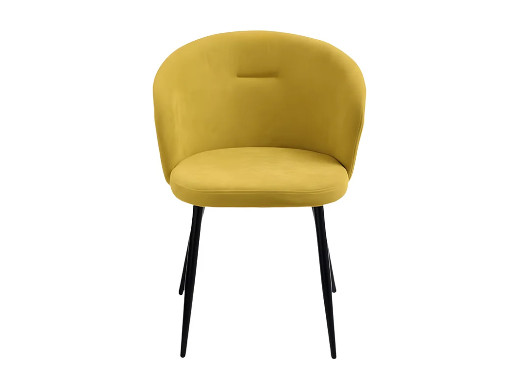 Set di 2 sedie da pranzo "Claris" in tessuto giallo imbottite cm 56x55 78h