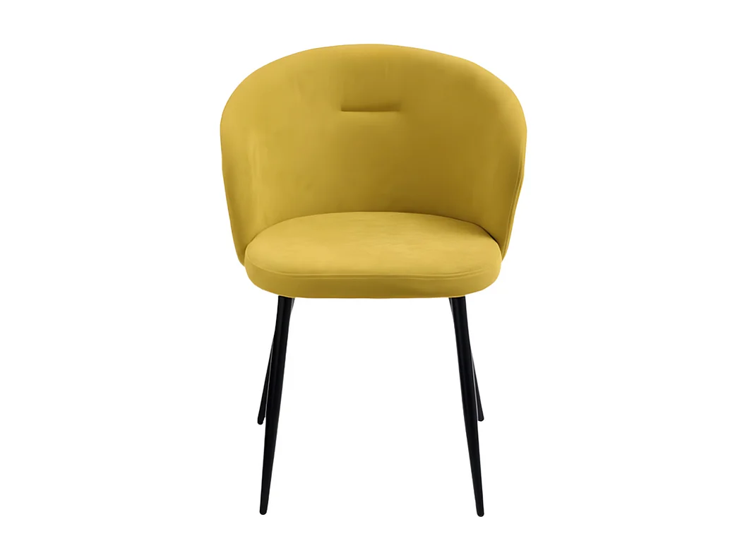 Conjunto de 2 cadeiras de jantar "Claris" em tecido acolchoado amarelo cm 56x55 78h