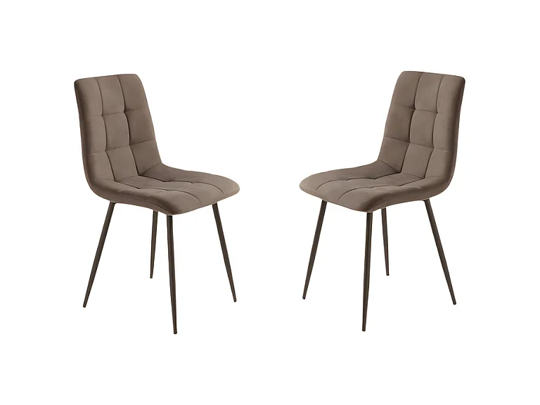 Lot de 4 chaises de salle à manger modernes marron en tissu "Milly" avec assise rembourrée cm 45x53 88h