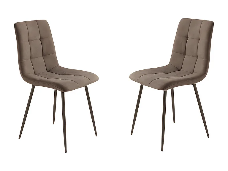 Juego de 4 sillas de comedor modernas marrones en tejido "Milly" con asiento acolchado cm 45x53 88h