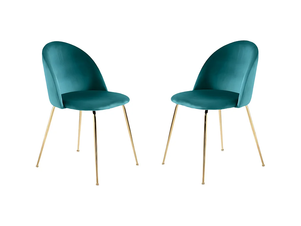Lot de 4 chaises de salle à manger "Dama" bleues en velours avec structure en métal peint cm 52x50 81h
