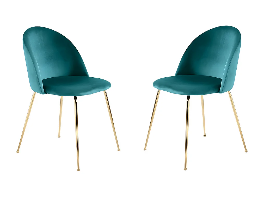 Set di 4 sedie da pranzo blu "Dama" in velluto con struttura in metallo verniciato cm 52x50 81h