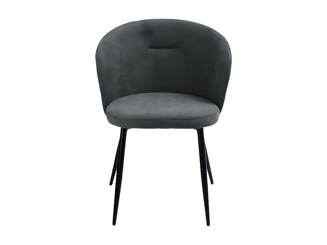 2er-Set Esszimmerstühle "Claris" mit anthrazitfarbenem Stoffbezug, gepolstert, 56 x 55 cm, 78 h