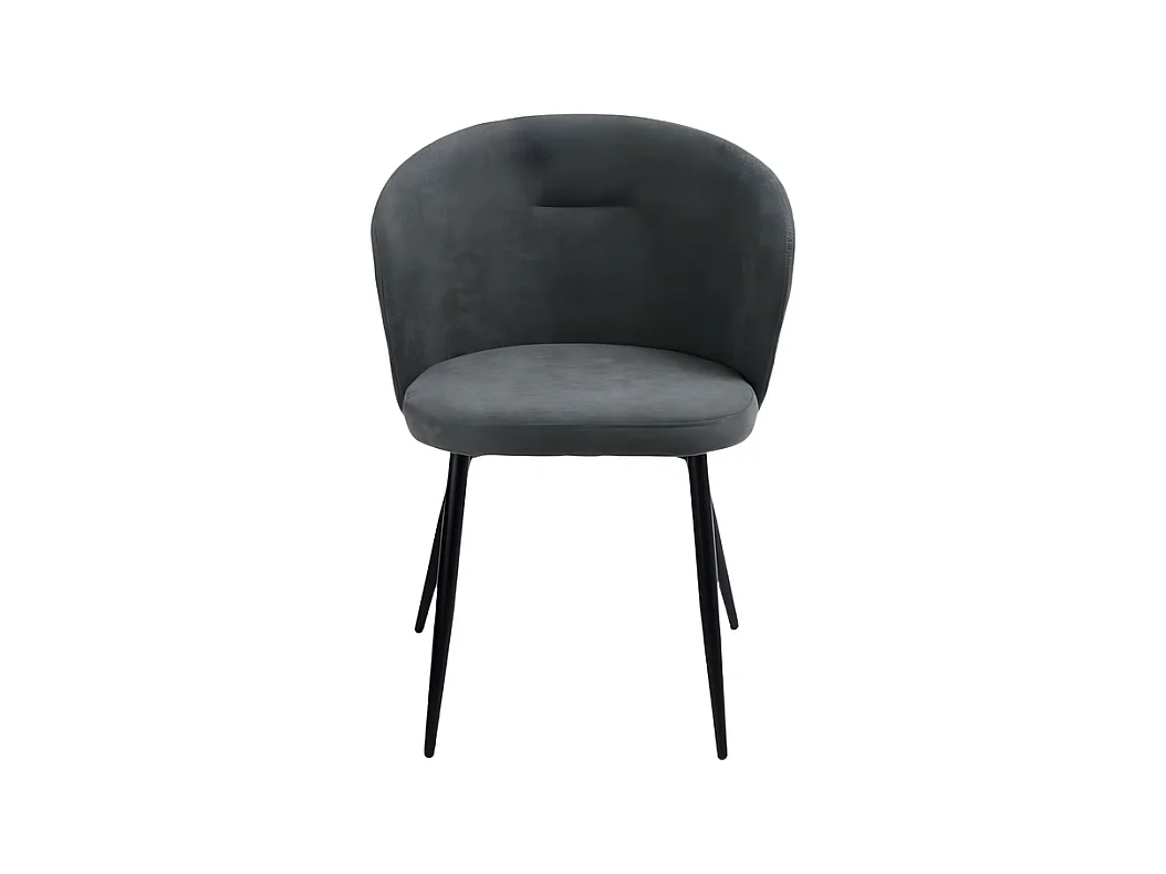 Juego de 2 sillas de comedor "Claris" en tejido antracita acolchado cm 56x55 78h