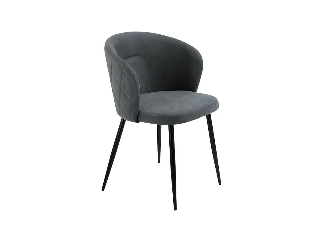 Juego de 2 sillas de comedor "Claris" en tejido antracita acolchado cm 56x55 78h