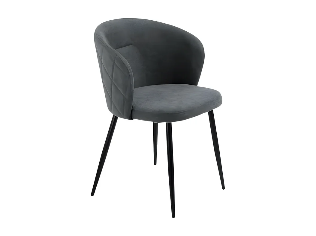 Conjunto de 2 cadeiras de jantar "Claris" em tecido antracite almofadado cm 56x55 78h