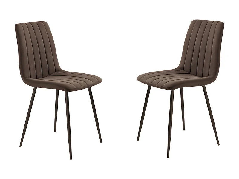 Conjunto de 4 cadeiras de jantar modernas em tecido castanho "Palmer" almofadado cm 45x54 88h