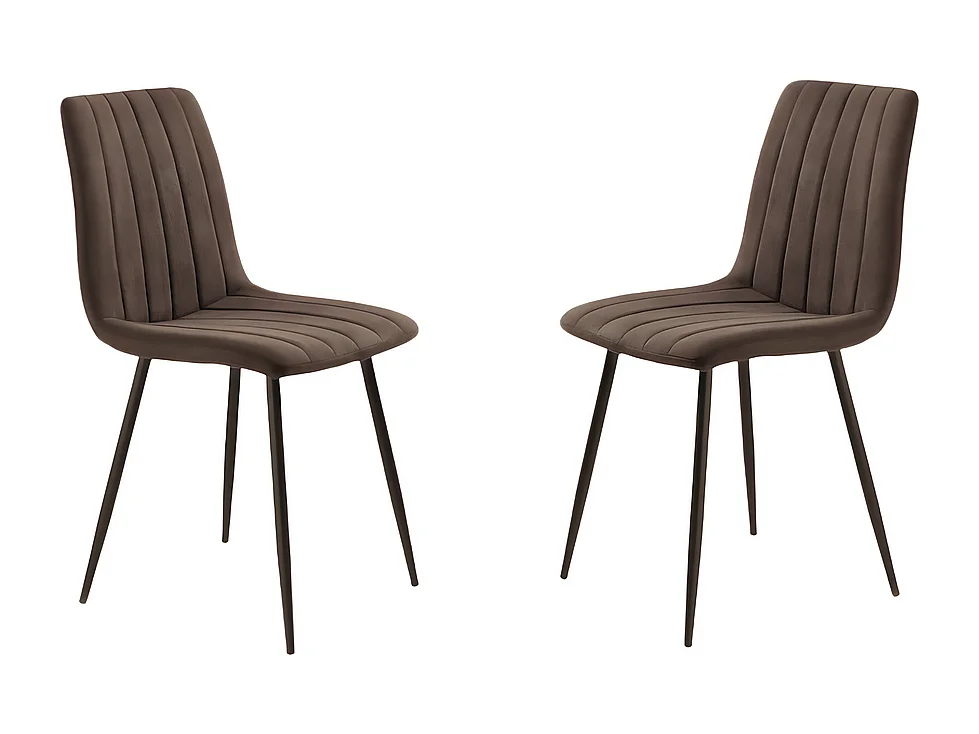 Conjunto de 4 cadeiras de jantar modernas em tecido castanho "Palmer" almofadado cm 45x54 88h