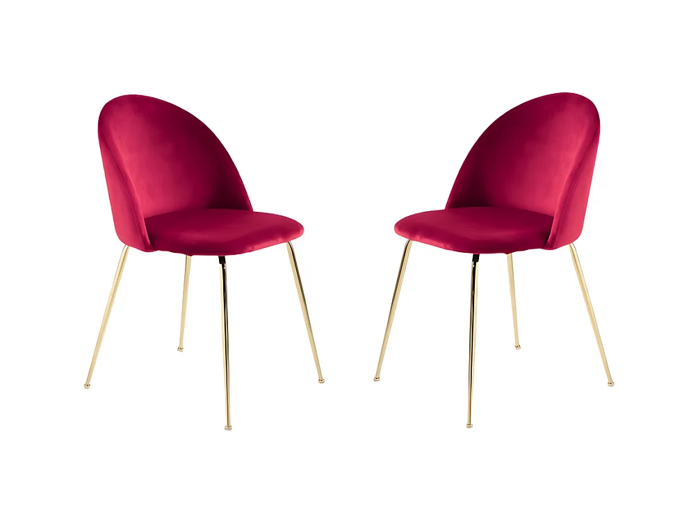 Lot de 4 chaises de salle à manger "Dama" rouges en velours avec structure en métal peint cm 52x50 81h