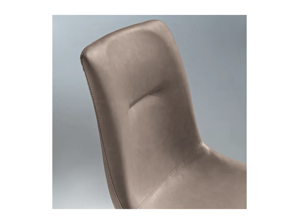 Lot de 2 chaises rembourrées "Zaren" en éco-cuir gris tourterelle avec structure blanche cm 45x59 90h