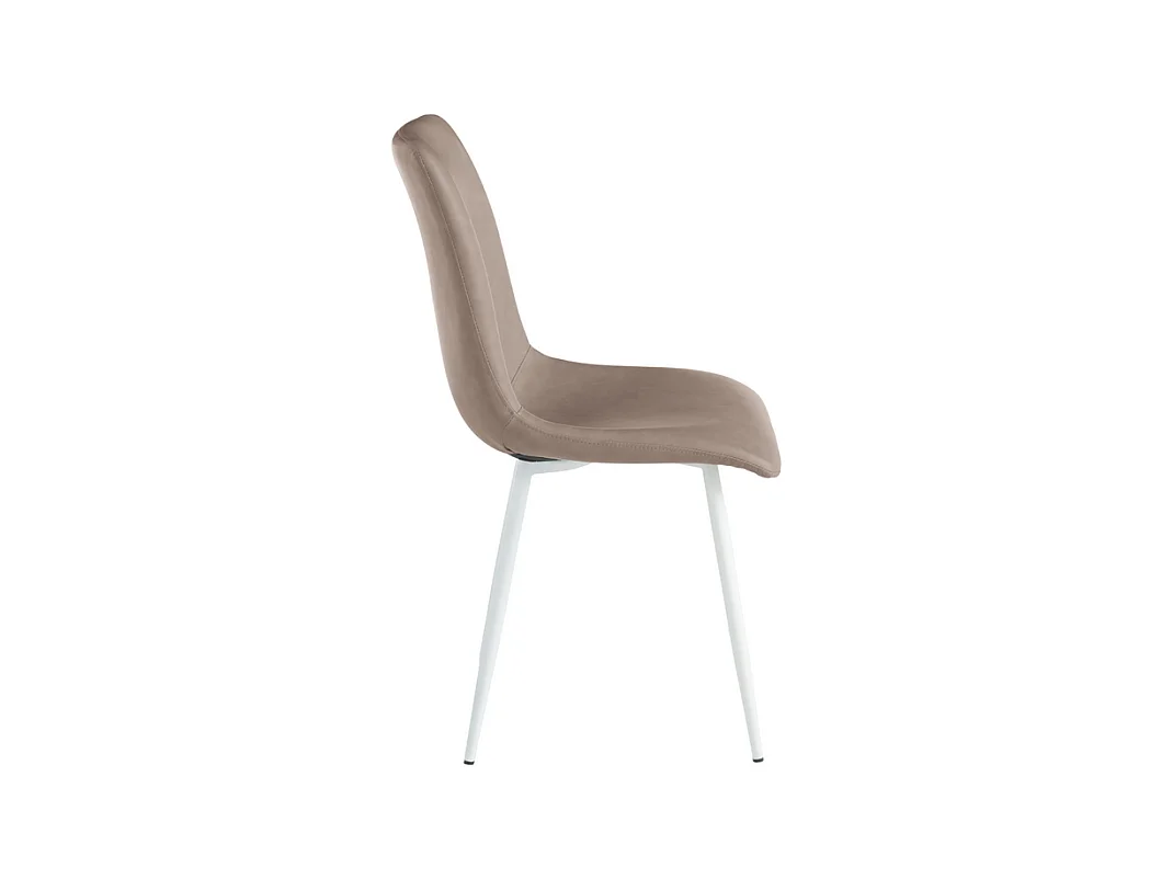 Lot de 2 chaises rembourrées "Zaren" en éco-cuir gris tourterelle avec structure blanche cm 45x59 90h
