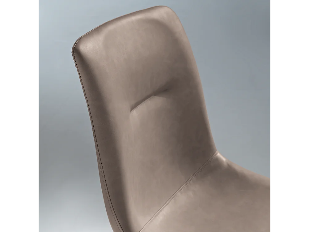 Conjunto de 2 cadeiras estofadas "Zaren" em eco-pele cinza pomba com estrutura branca cm 45x59 90h