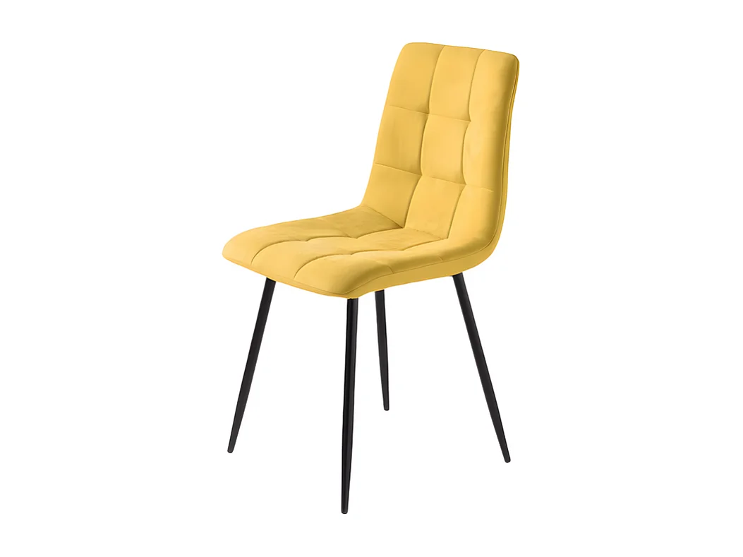 Conjunto de 4 cadeiras de jantar modernas amarelas em tecido "Milly" com assento almofadado cm 45x53 88h