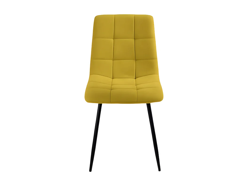 Juego de 4 sillas de comedor modernas amarillas en tejido "Milly" con asiento acolchado cm 45x53 88h
