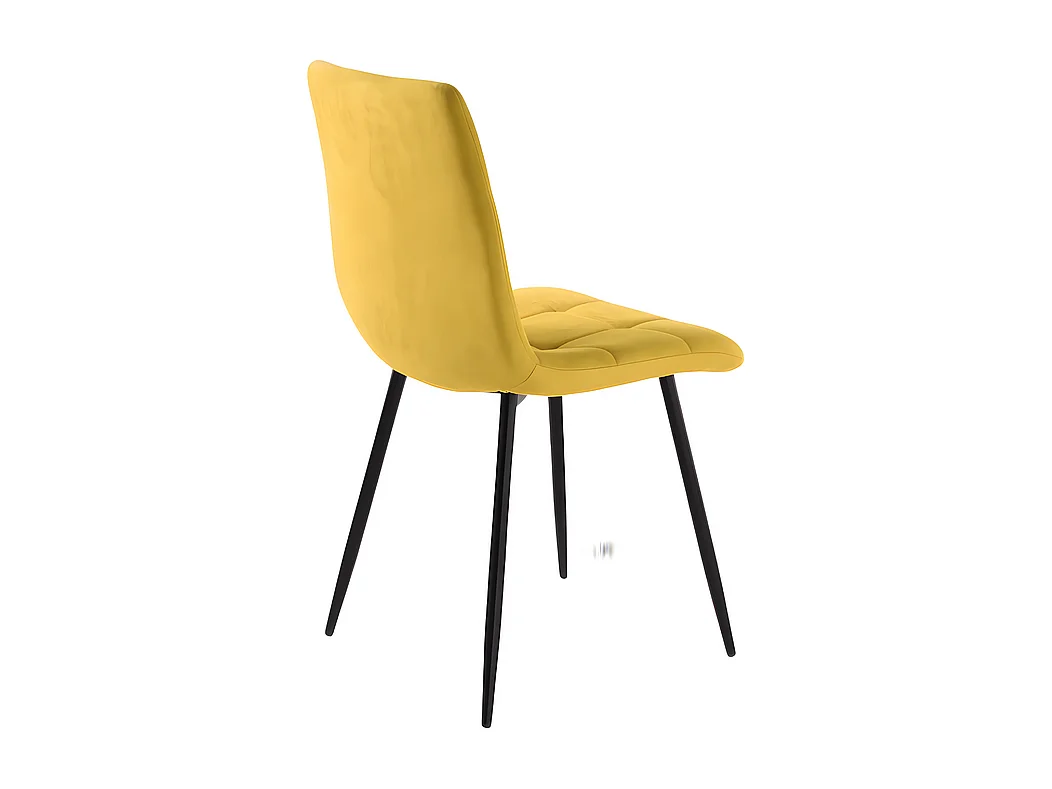 Juego de 4 sillas de comedor modernas amarillas en tejido "Milly" con asiento acolchado cm 45x53 88h
