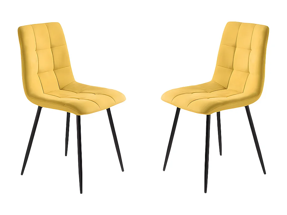 Conjunto de 4 cadeiras de jantar modernas amarelas em tecido "Milly" com assento almofadado cm 45x53 88h