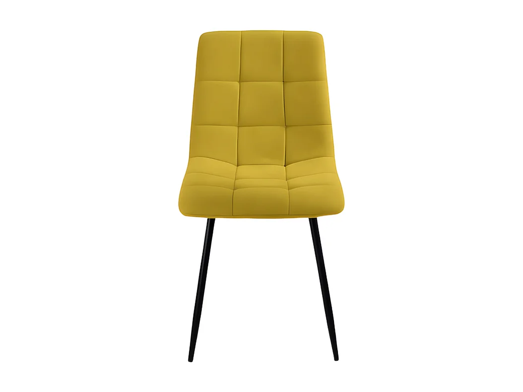 Conjunto de 4 cadeiras de jantar modernas amarelas em tecido "Milly" com assento almofadado cm 45x53 88h