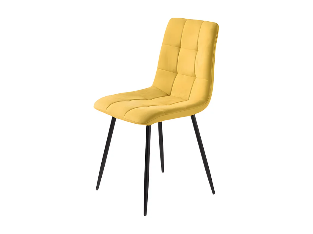 Conjunto de 4 cadeiras de jantar modernas amarelas em tecido "Milly" com assento almofadado cm 45x53 88h