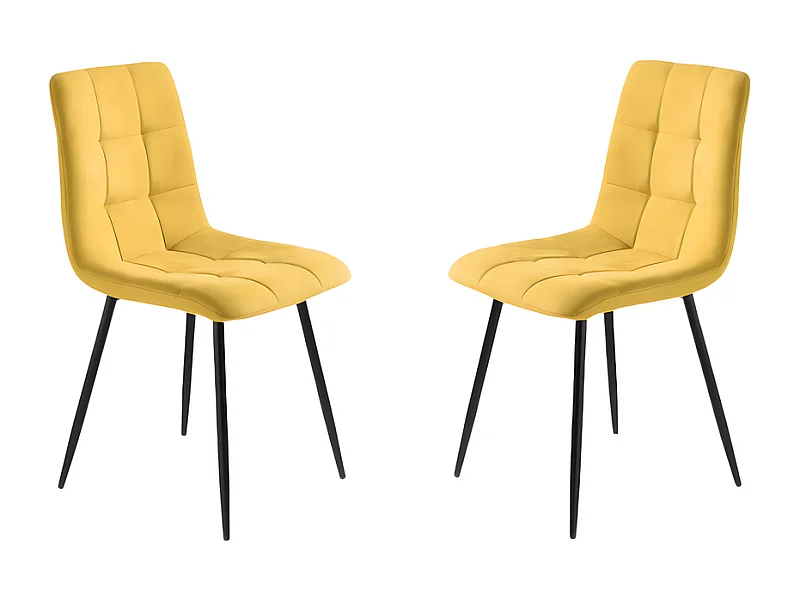 Set di 4 sedie gialle da pranzo moderne in tessuto "Milly" con seduta imbottita cm 45x53 88h