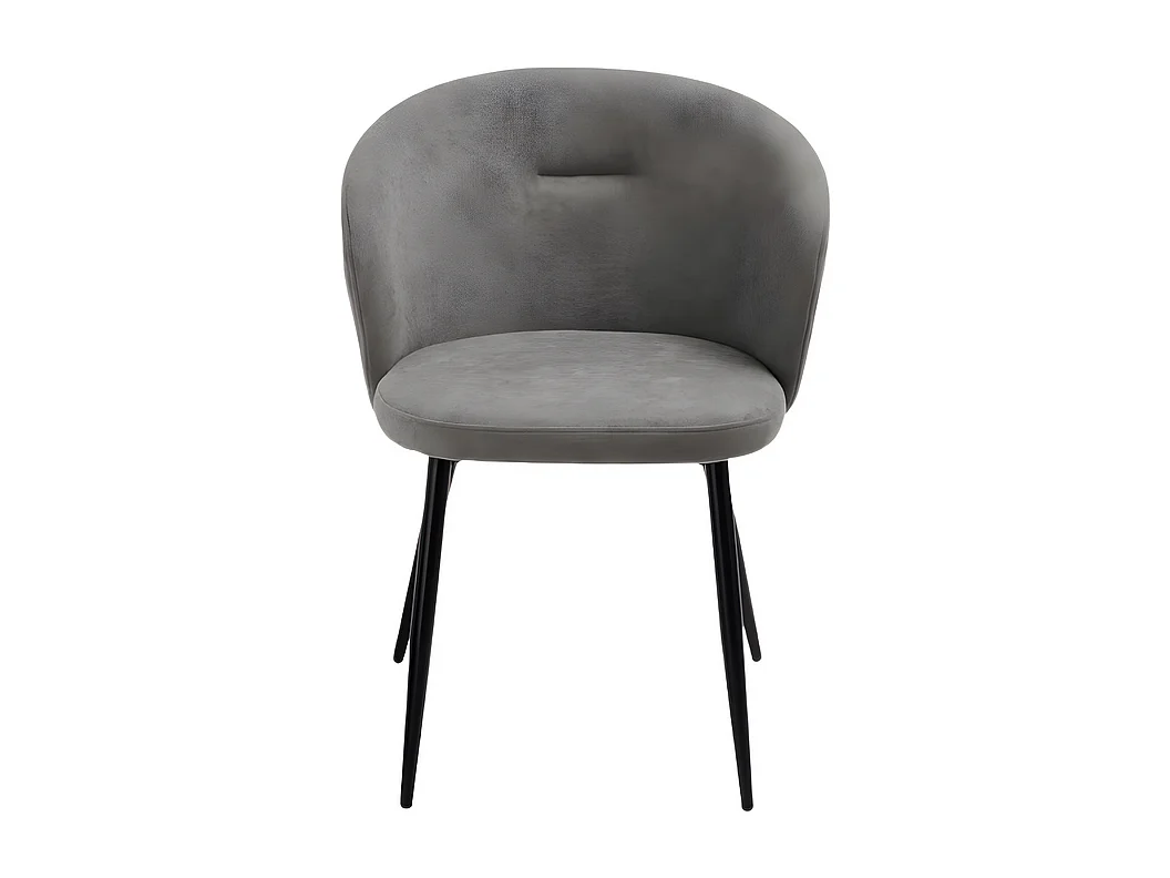 Juego de 2 sillas de comedor "Claris" en tejido gris claro acolchado cm 56x55 78h