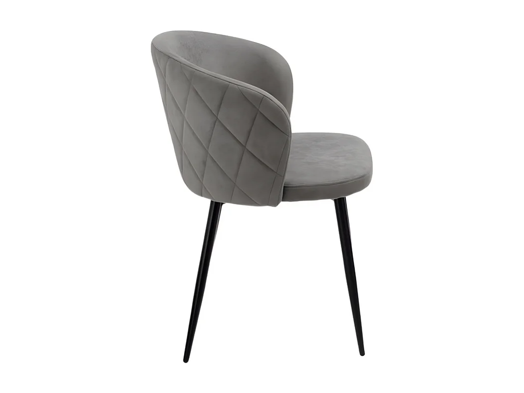 Juego de 2 sillas de comedor "Claris" en tejido gris claro acolchado cm 56x55 78h
