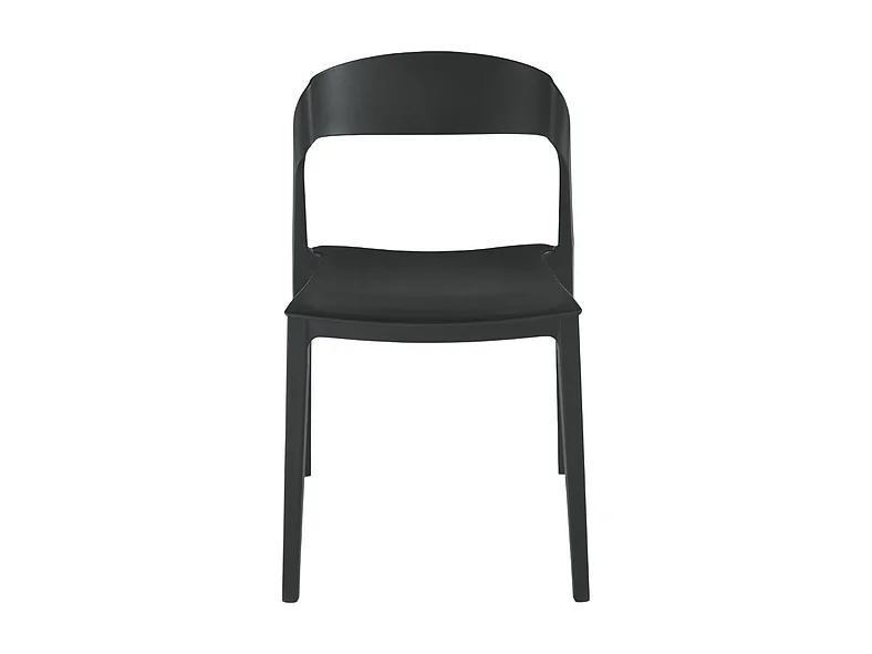 Set di 2 sedie nere impilabili moderne "Quorathis" in polipropilene da pranzo cm 49x52 77h