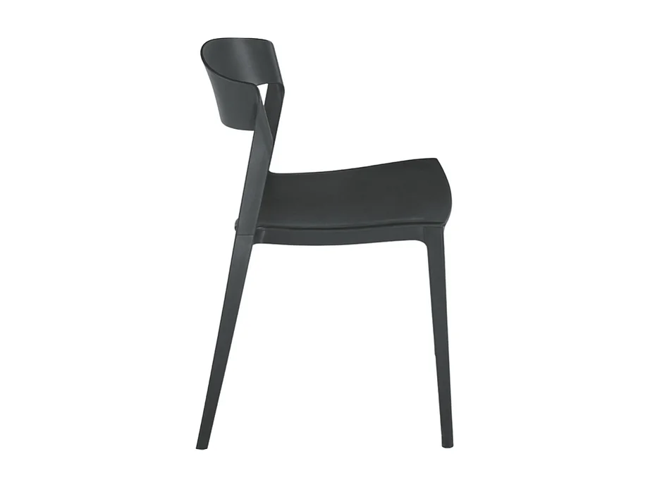 Conjunto de 2 cadeiras modernas empilháveis ​​pretas "Quorathis" em polipropileno para sala de jantar cm 49x52 77h