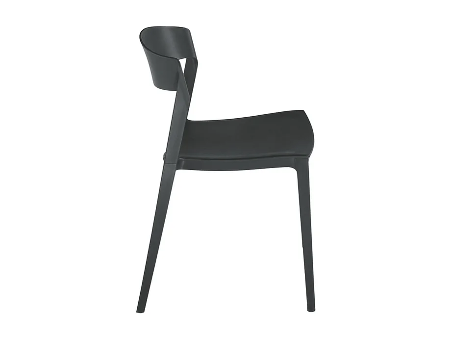 Conjunto de 2 cadeiras modernas empilháveis ​​pretas "Quorathis" em polipropileno para sala de jantar cm 49x52 77h