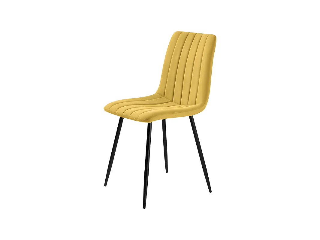 Conjunto de 4 cadeiras de jantar modernas em tecido amarelo "Palmer" almofadadas cm 45x54 88h