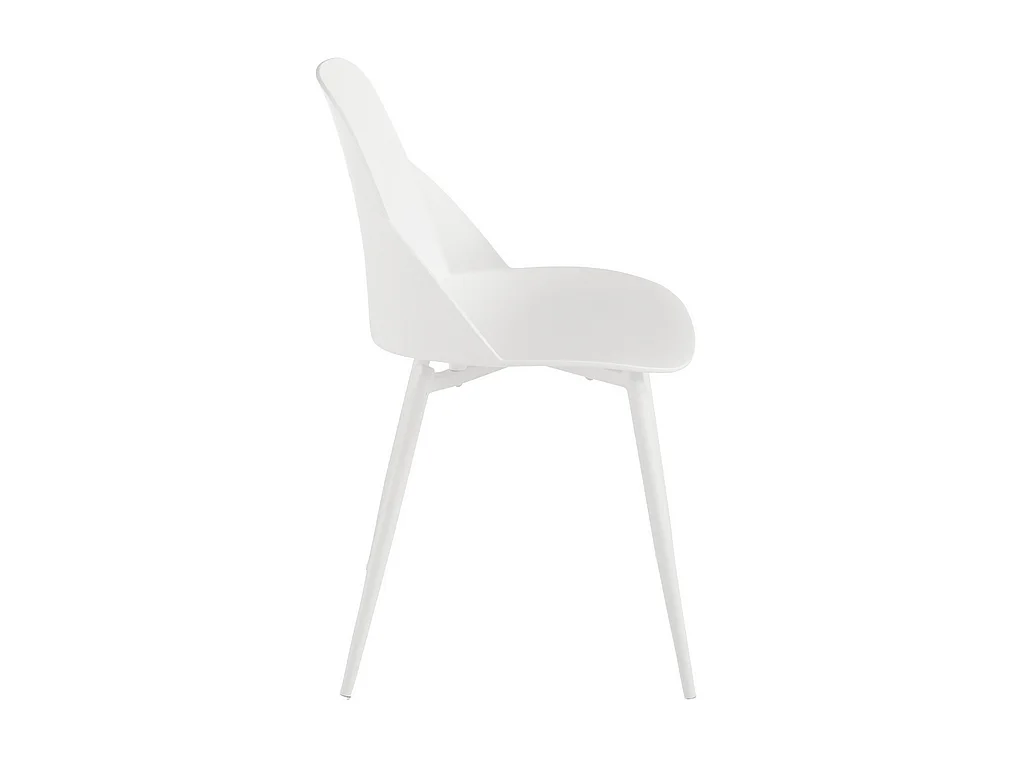 Conjunto de 2 cadeiras modernas brancas "Solinea" em polipropileno com estrutura metálica cm 44x51 82h