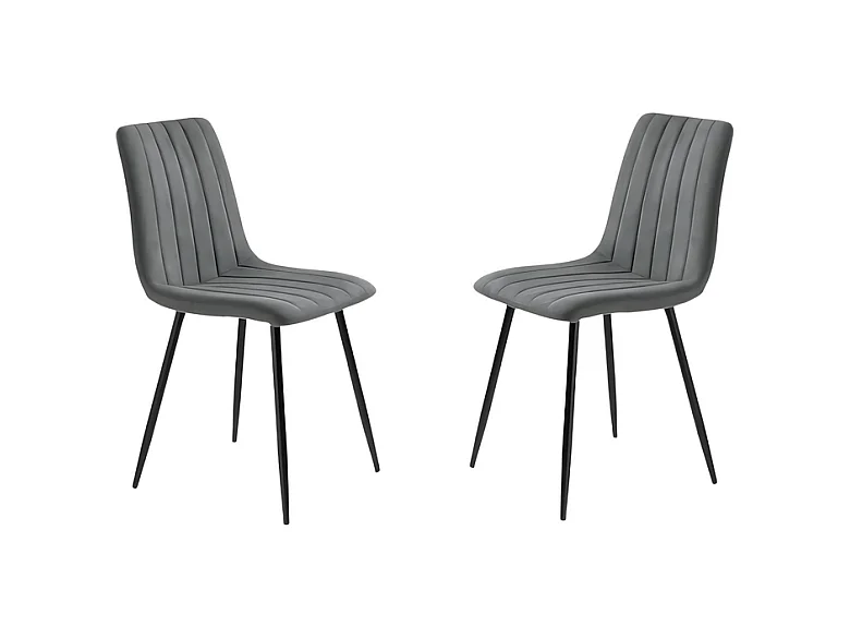 Lot de 4 chaises de salle à manger modernes en tissu anthracite "Palmer" rembourrées cm 45x54 88h