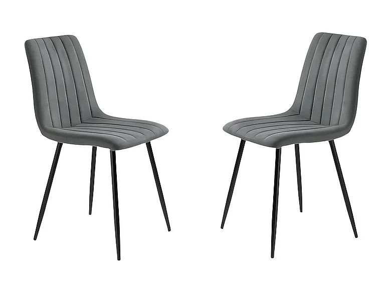 Conjunto de 4 sillas de comedor modernas en tejido antracita "Palmer" acolchadas cm 45x54 88h