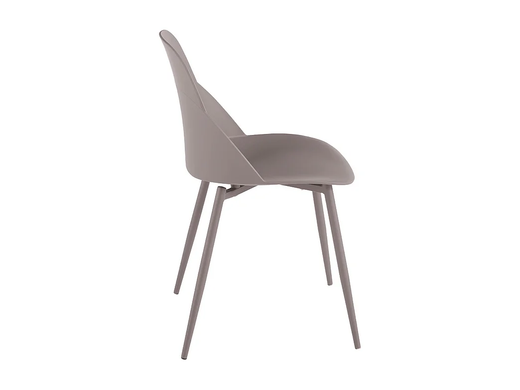 Conjunto de 2 cadeiras modernas "Solinea" cinza pomba em polipropileno com estrutura metálica cm 44x51 82h